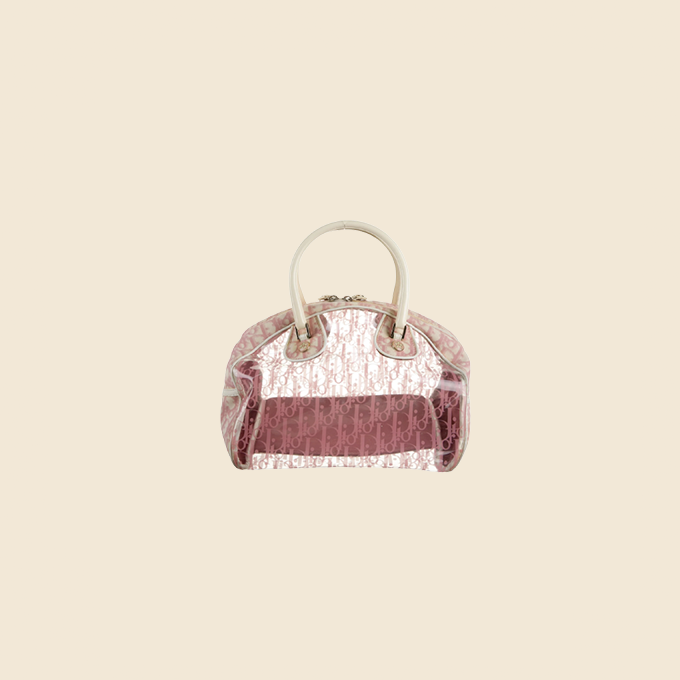 CHRISTIAN DIOR PINK GIRLY RAIN BOWLER BAG