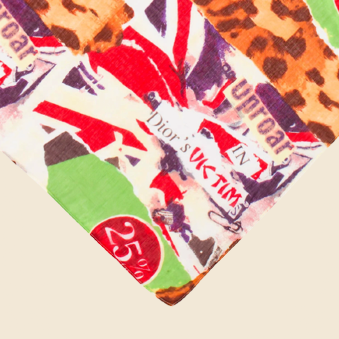 CHRISTIAN DIOR 2003 VICTIM PRINTED SCARF