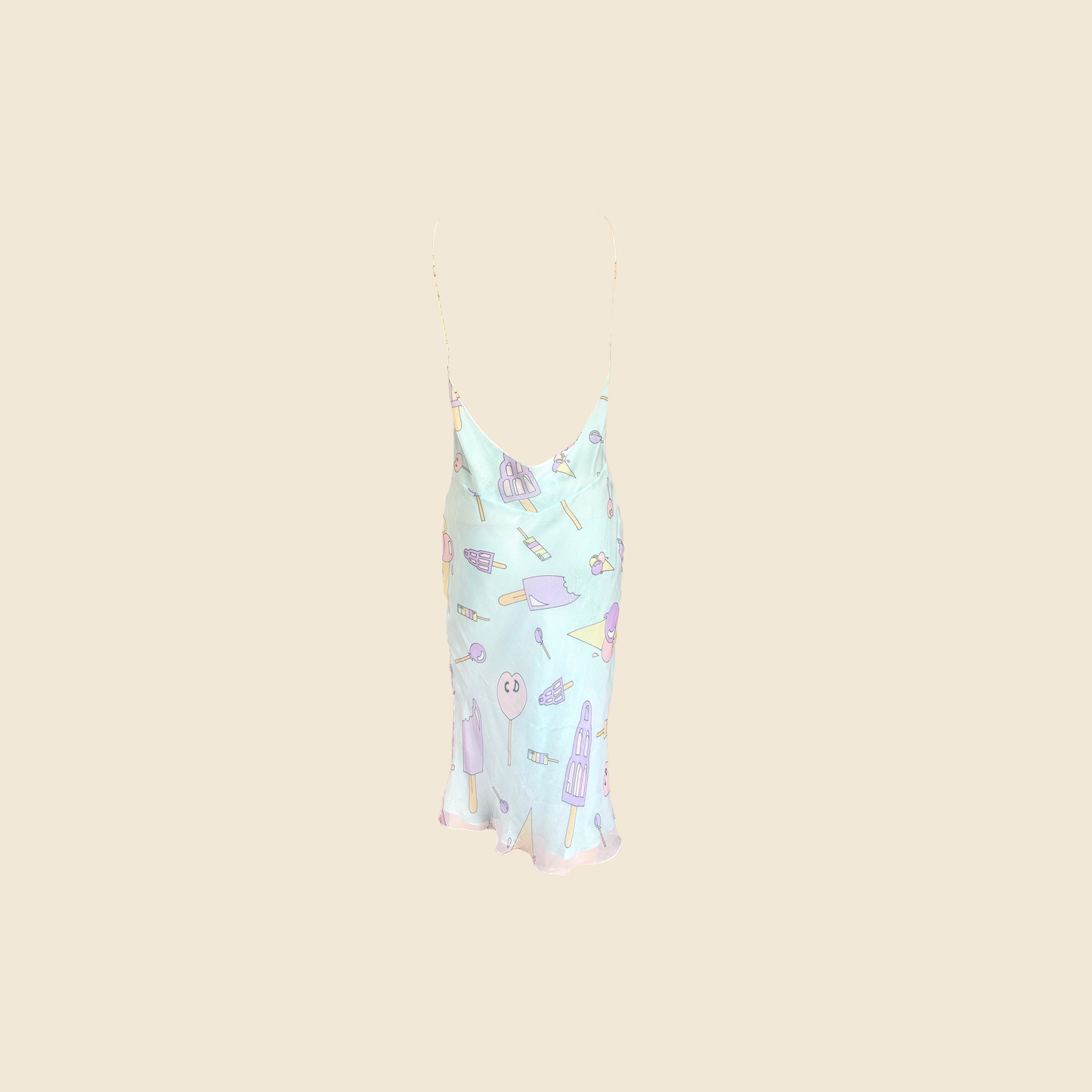 CHRISTIAN DIOR LIMITED EDITION CANDY & ICE CREAM PRINT SILK DRESS