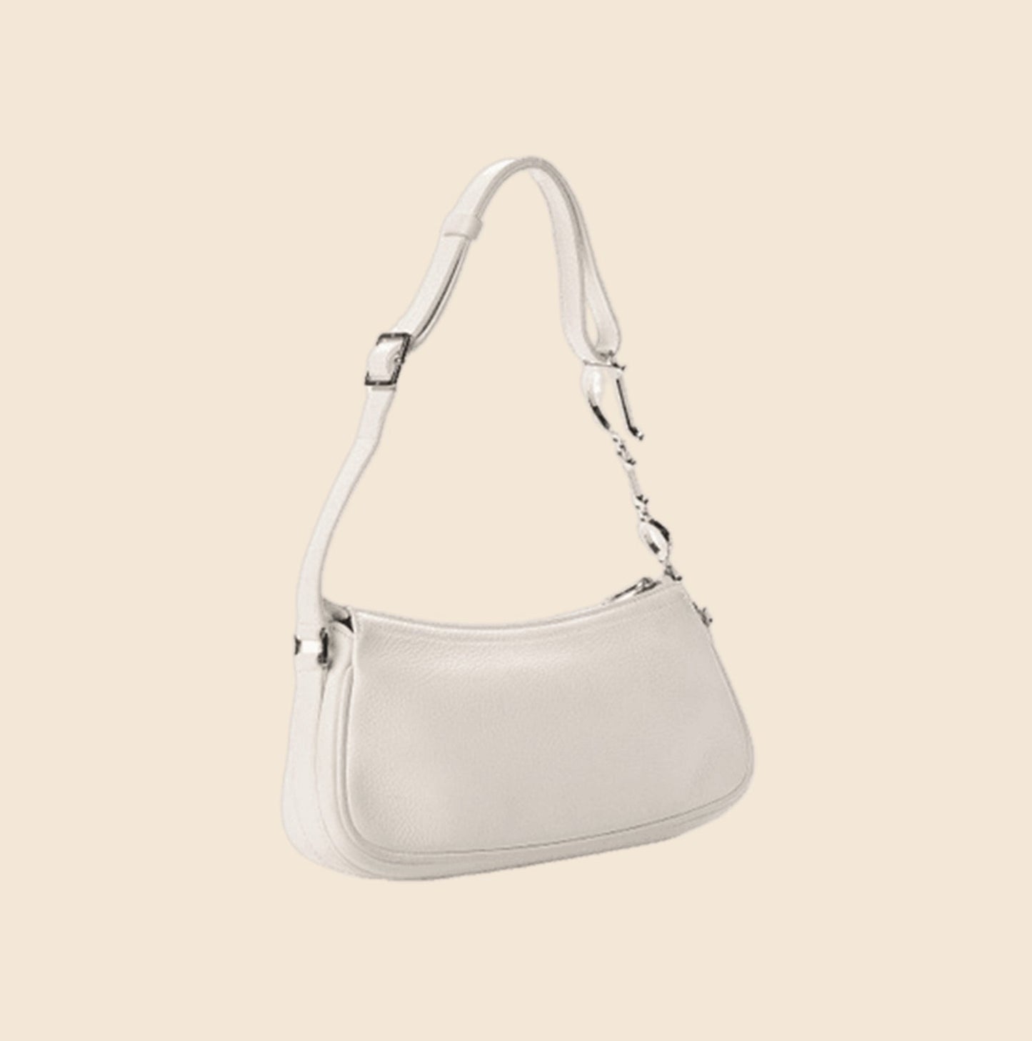 CHRISTIAN DIOR LOGO CHAIN WHITE MINI POCHETTE