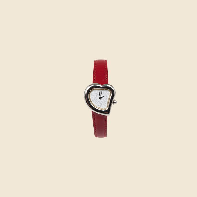 YVES SAINT LAURENT MINI SILVER HEART WATCH
