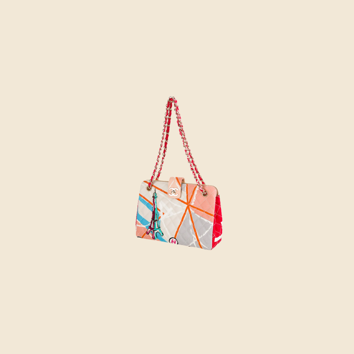CHANEL RESORT 2006 EIFFEL TOWER MULTICOLOR SHOULDER BAG