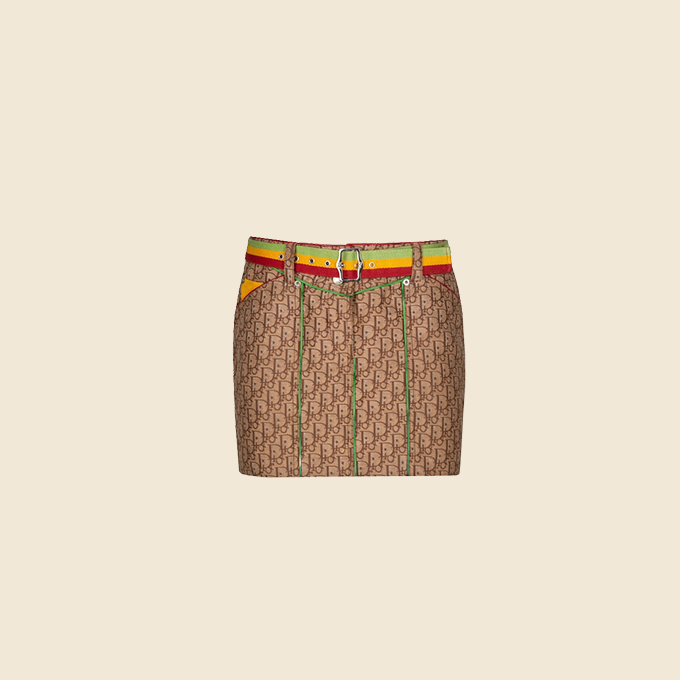 CHRISTIAN DIOR 2004 RASTA DIORISSIMO MINI SKIRT