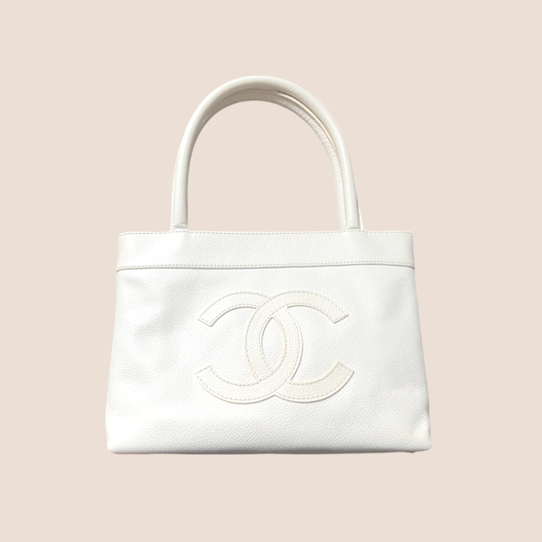 【CHANEL】Chanel vintage tote bag★トートバッグ ホワイト CHANEL CC LOGO TIMELESS WHITE TOTE BAG – RDB