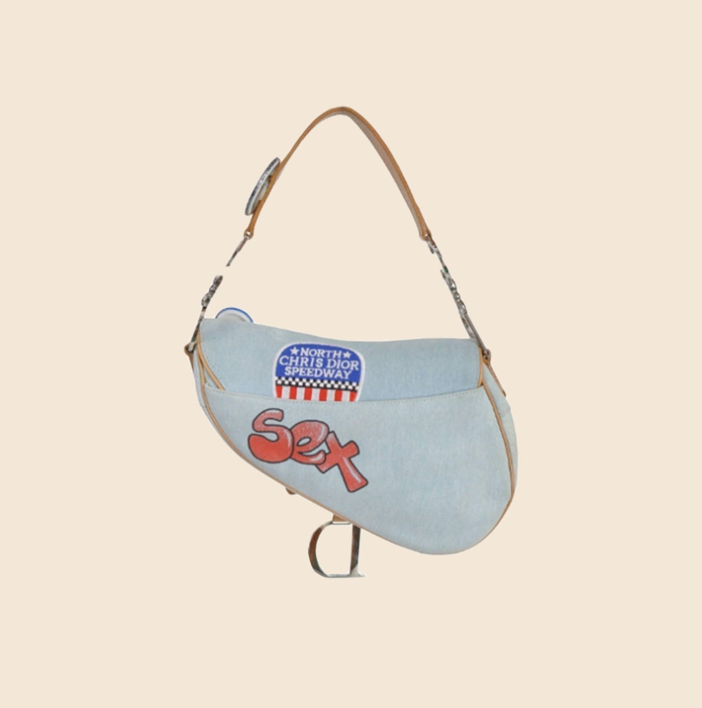 CHRISTIAN DIOR "MISS DIORELLA" LIMITED EDITION DENIM SADDLE BAG