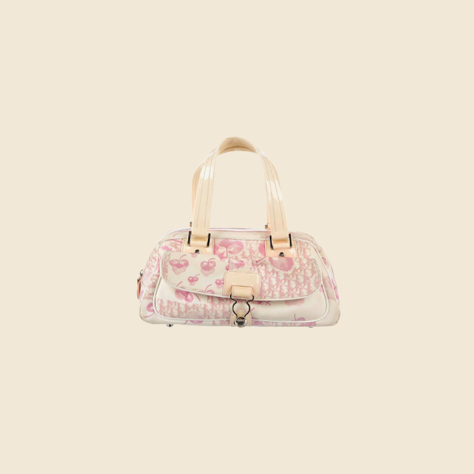 CHRISTIAN DIOR FLORAL GIRLY BOWLER BAG