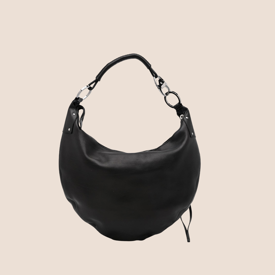 GUCCI 2000 BLACK LEATHER MAXI SHOPPER HOBO BAG
