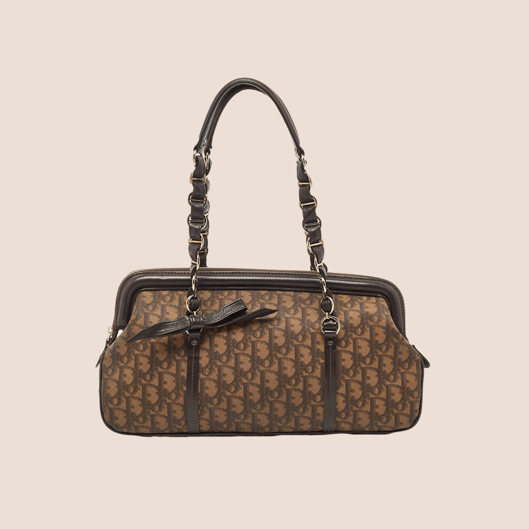 CHRISTIAN DIOR 2006 BROWN TROTTER ROMANTIQUE SHOULDER BAG – RDB CHRISTIAN DIOR 2006 BROWN TROTTER ROMANTIQUE SHOULDER BAG – RDB