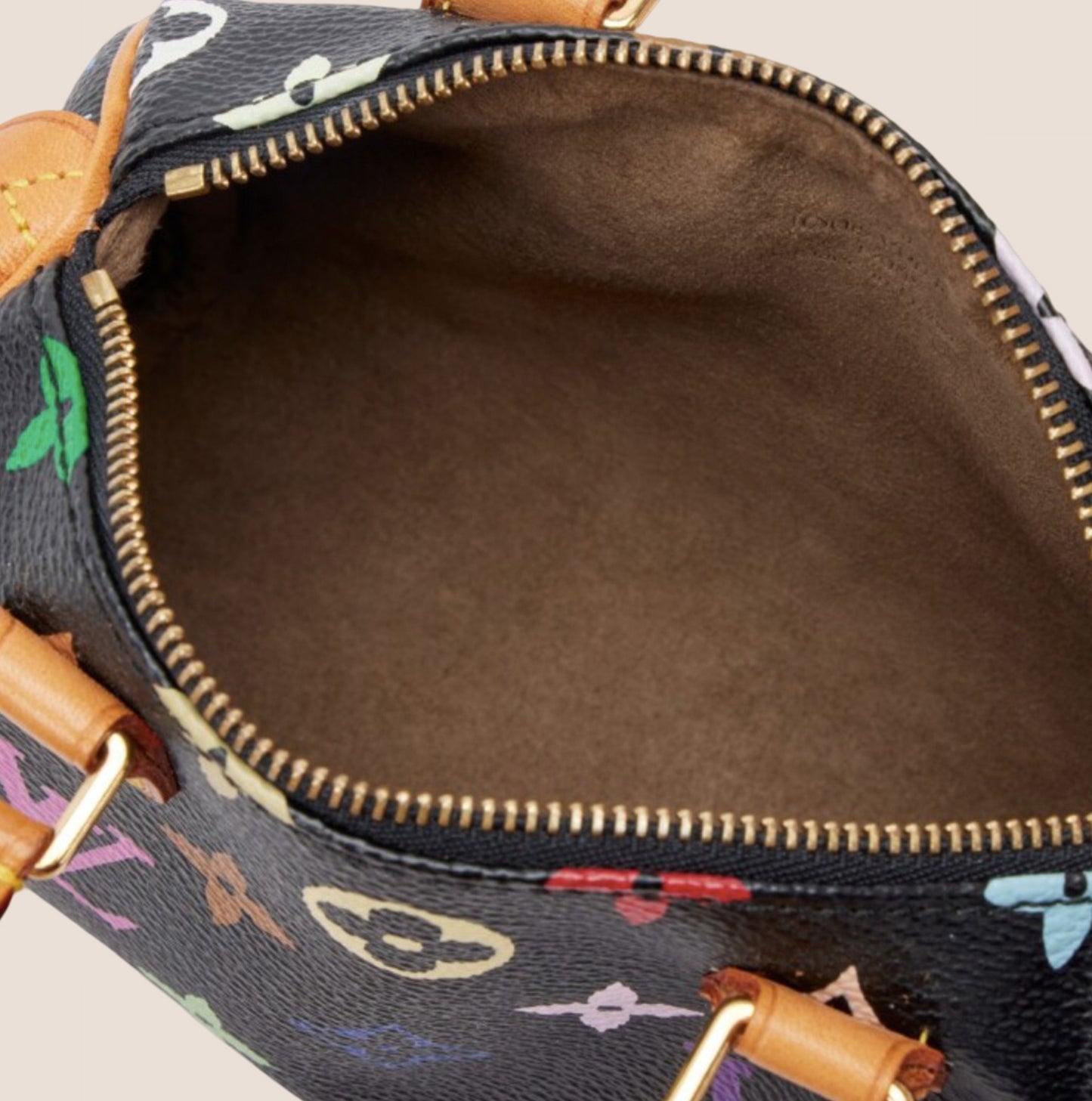 LOUIS VUITTON 2005 BLACK MULTICOLOR MONOGRAM NANO SPEEDY BAG