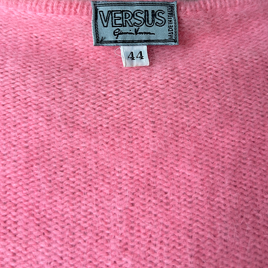 VERSUS 1990s BUBBLEGUM PINK WRAP CARDIGAN