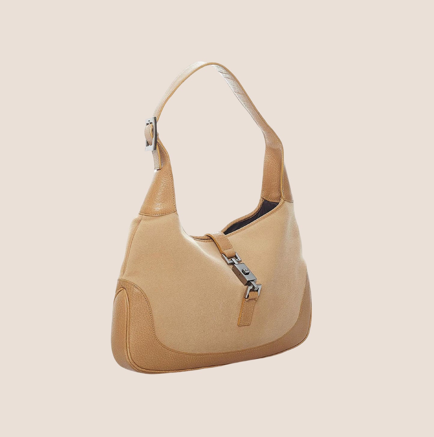 GUCCI JACKIE BEIGE SUEDE JACKIE BAG