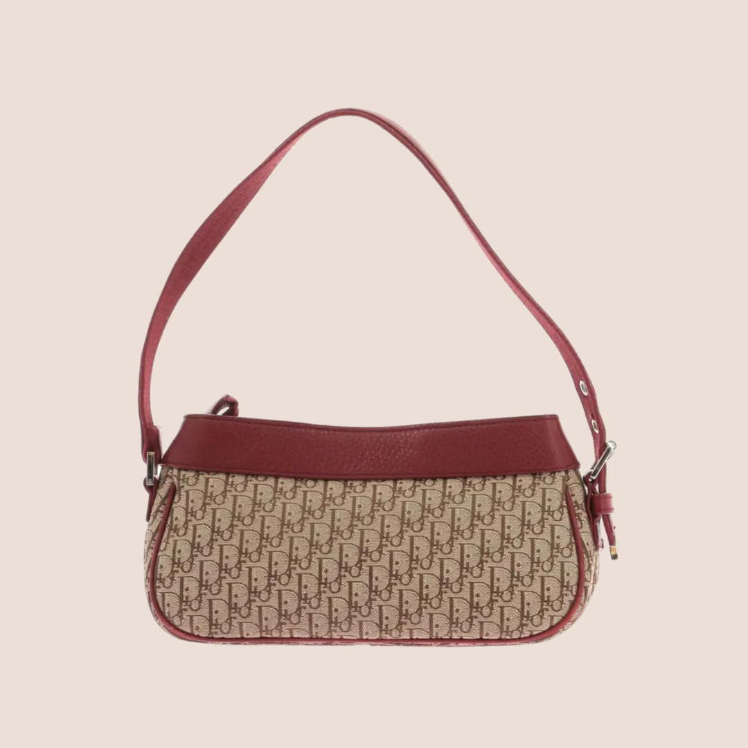 CHRISTIAN DIOR 2005 BURGUNDY STREET CHIC SHOULDER BAG