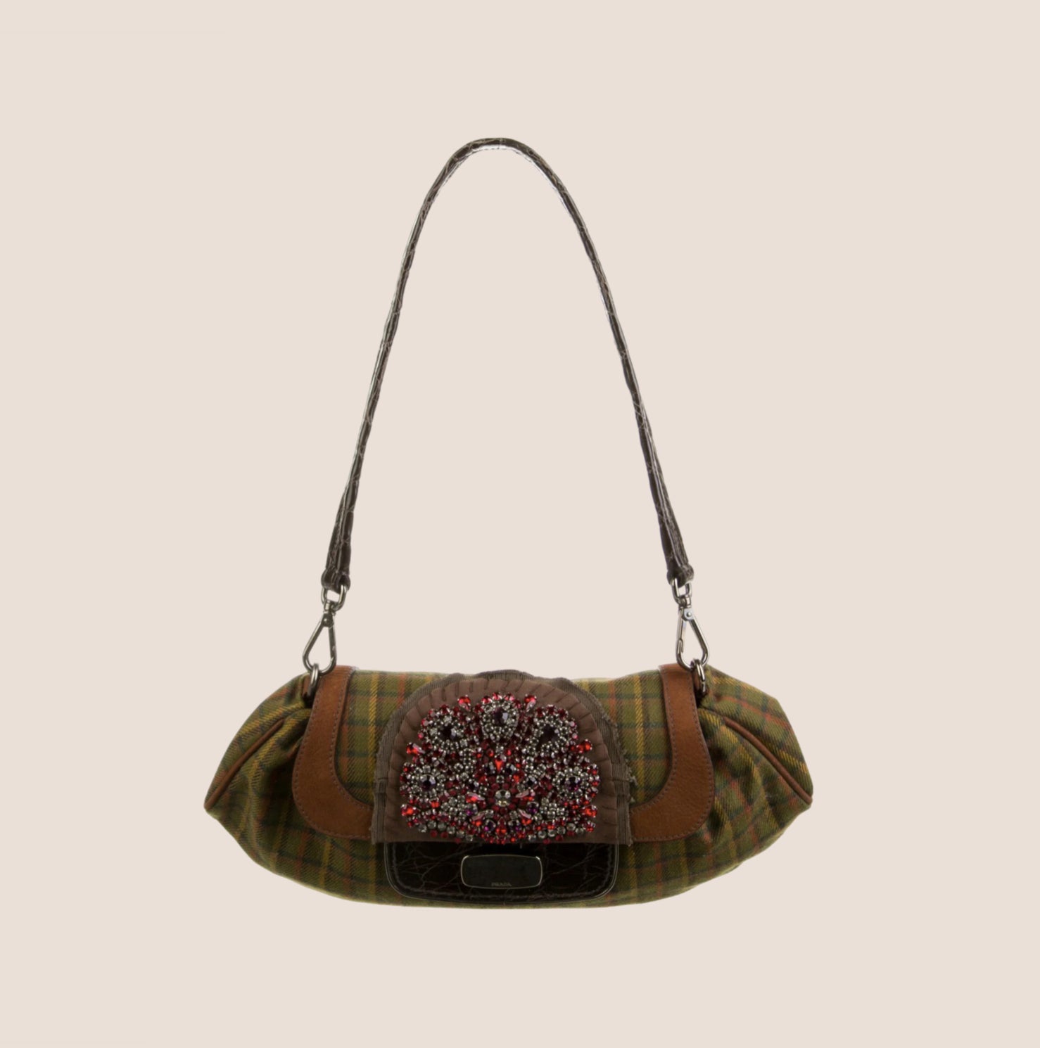 PRADA 2004 FALL VICHY RICAMO SKIPPER SHOULDER BAG – RDB PRADA 2004 FALL VICHY RICAMO SKIPPER SHOULDER BAG – RDB