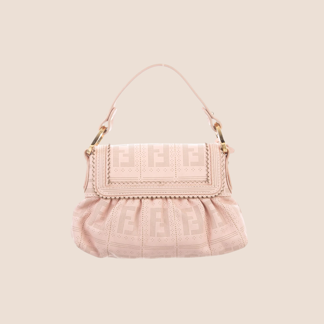 FENDI PALE PINK PERFORATED MINI CHEF BAG
