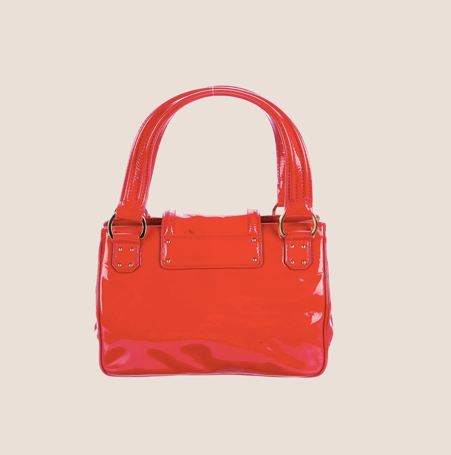 LOUIS VUITTON RED & WHITE VERNIS BICOLOUR CRUISE MINI HANDBAG