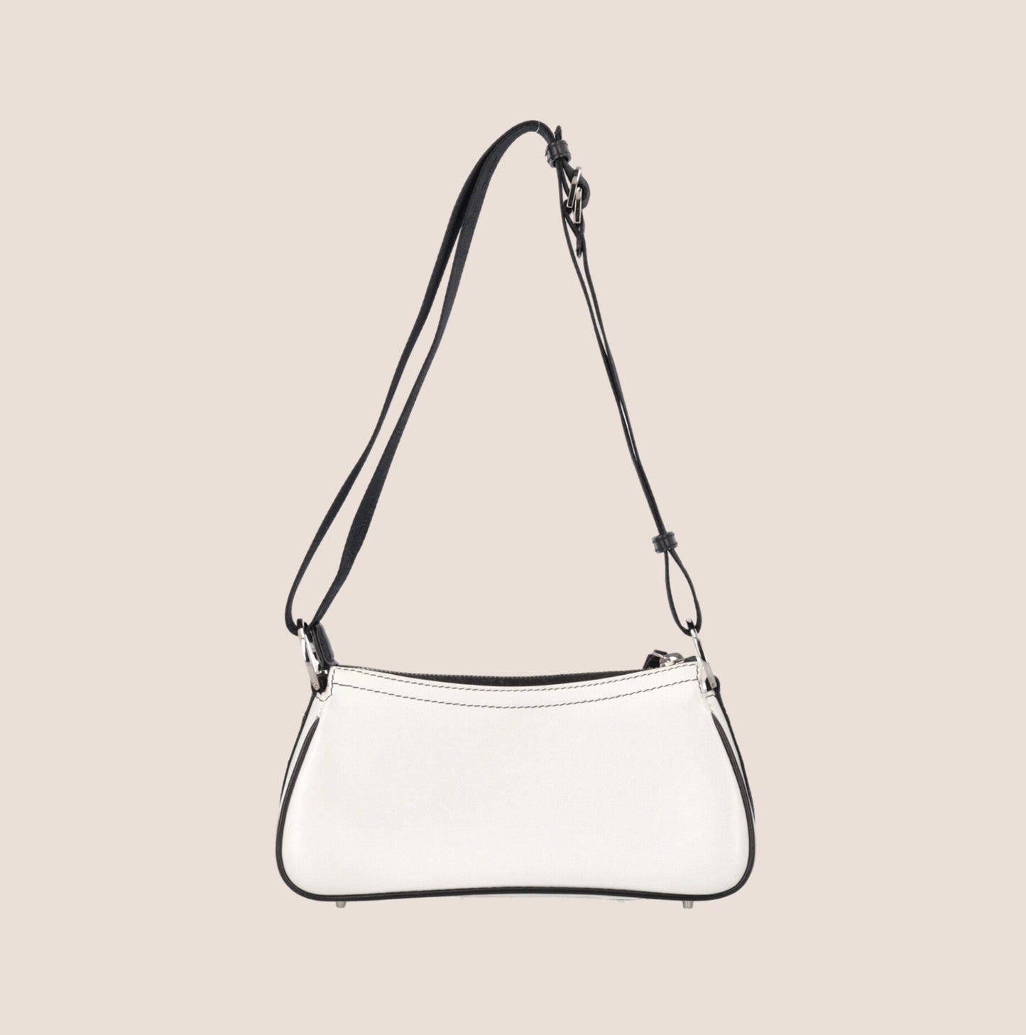 CHRISTIAN DIOR WHITE LEATHER HARCORE SHOULDER BAG