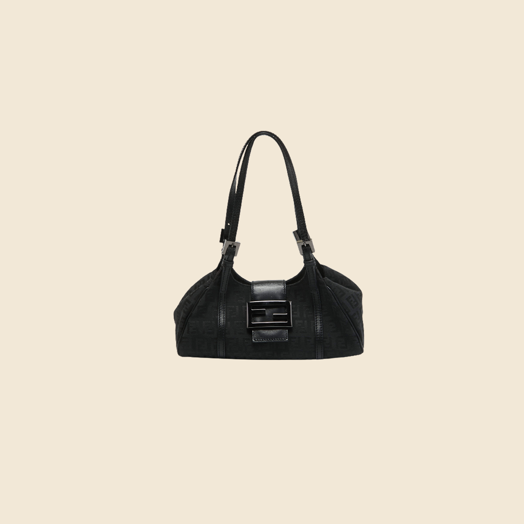 FENDI BLACK ZUCCHINO MINI HANDBAG "SPORTY"