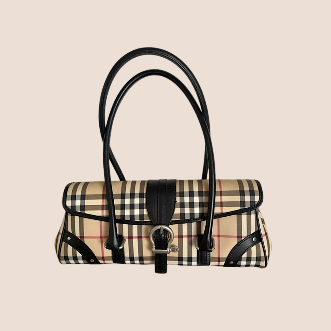 BURBERRY 2000 NOVA CHECK BUCKLE FLAP BAG