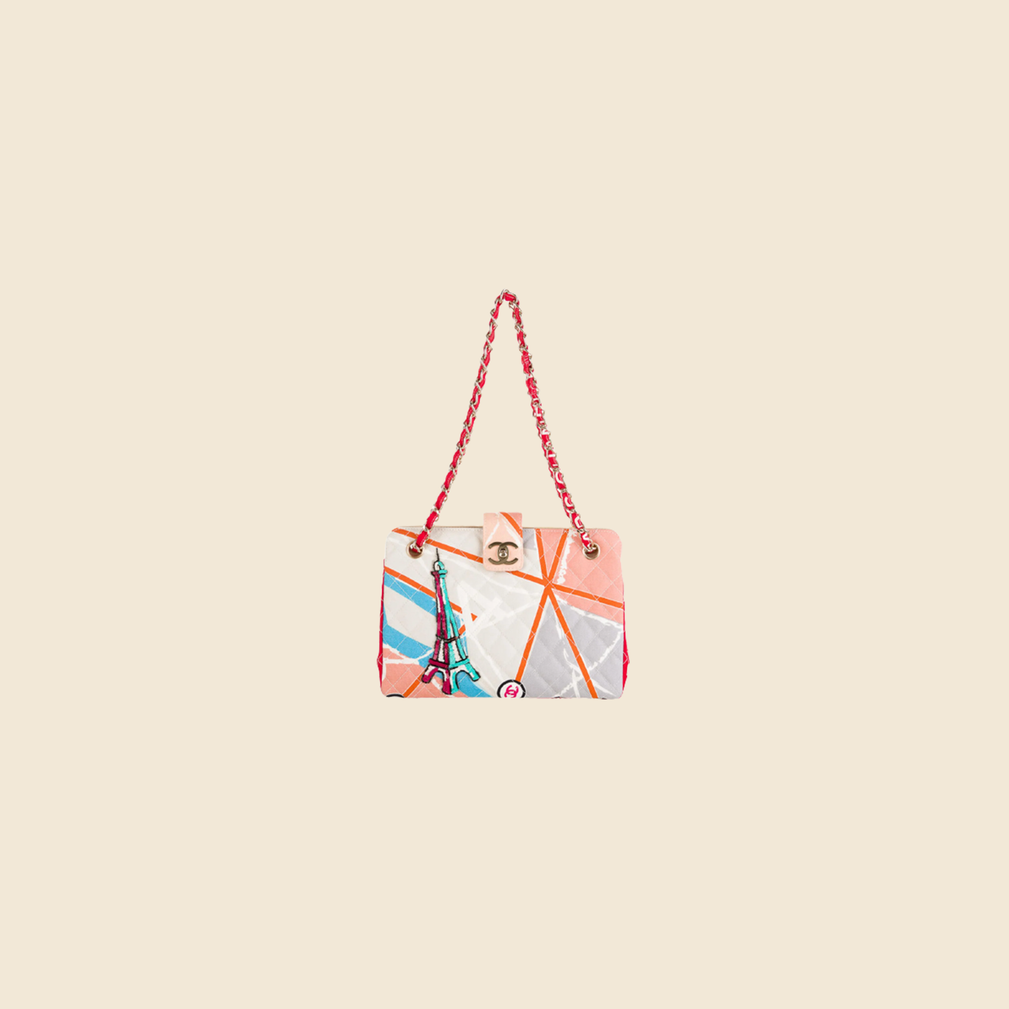 CHANEL RESORT 2006 EIFFEL TOWER MULTICOLOR SHOULDER BAG