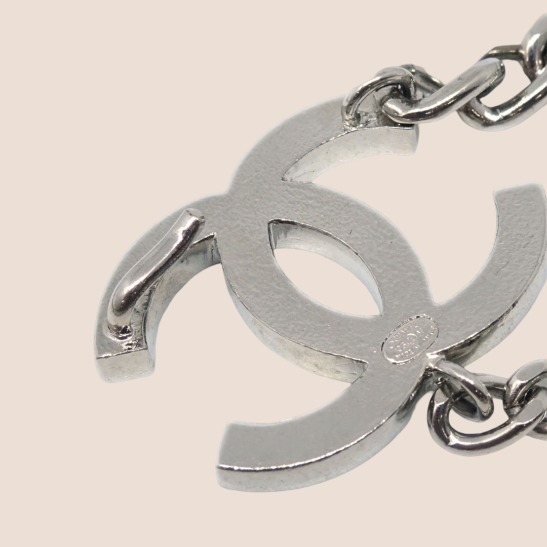 CHANEL 2005 SILVER CHAIN CC LOGO BELT