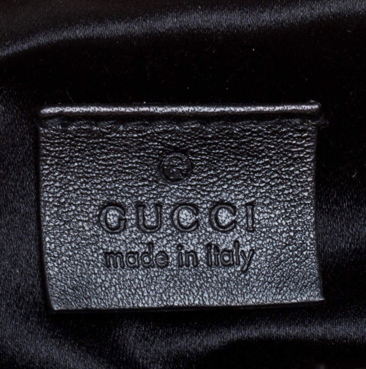 GUCCI BLACK SATIN FLOWER EMBELLISHED BAMBOO LOCK MINI CHAIN CLUTCH