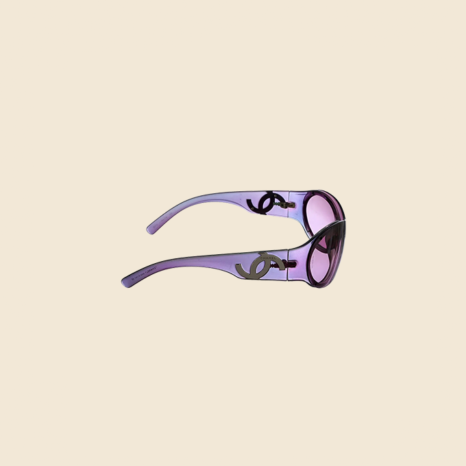 CHANEL PURPLE CC LOGO SUNGLASSES