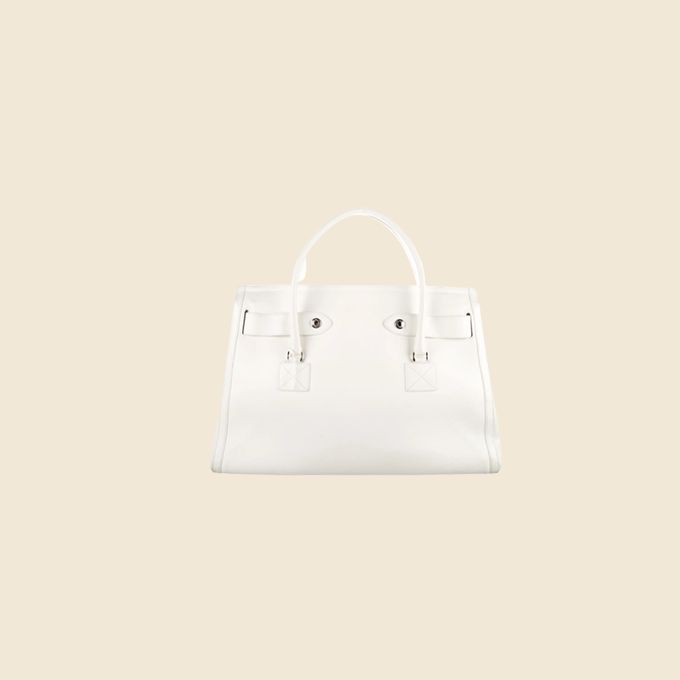 CHRISTIAN DIOR 2005 FLIGHT WHITE LEATHER WEEKEND BAG