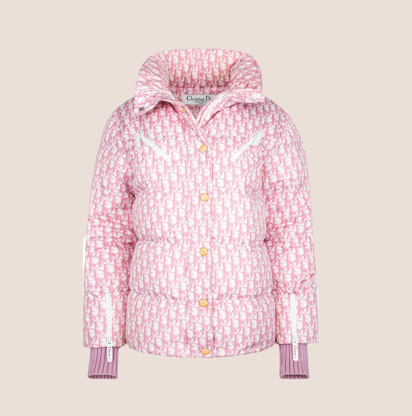 CHRISTIAN DIOR 2004 PINK GIRLY TROTTER PUFFER JACKET