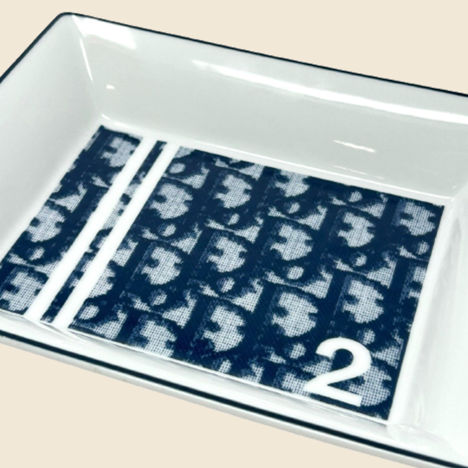 CHRISTIAN DIOR 90s BLUE TROTTER JEWELRY TRAY