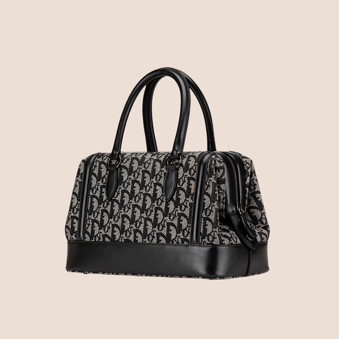 CHRISTIAN DIOR 2002 VNAVY TROTTER DIORISSIMO HANDBAG