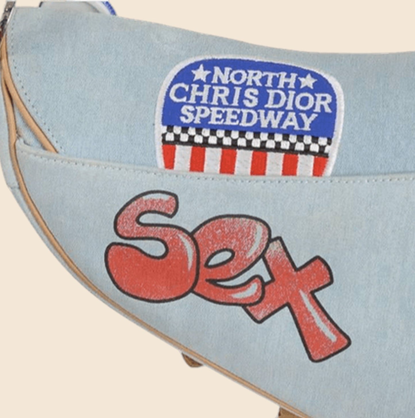CHRISTIAN DIOR "MISS DIORELLA" LIMITED EDITION DENIM SADDLE BAG