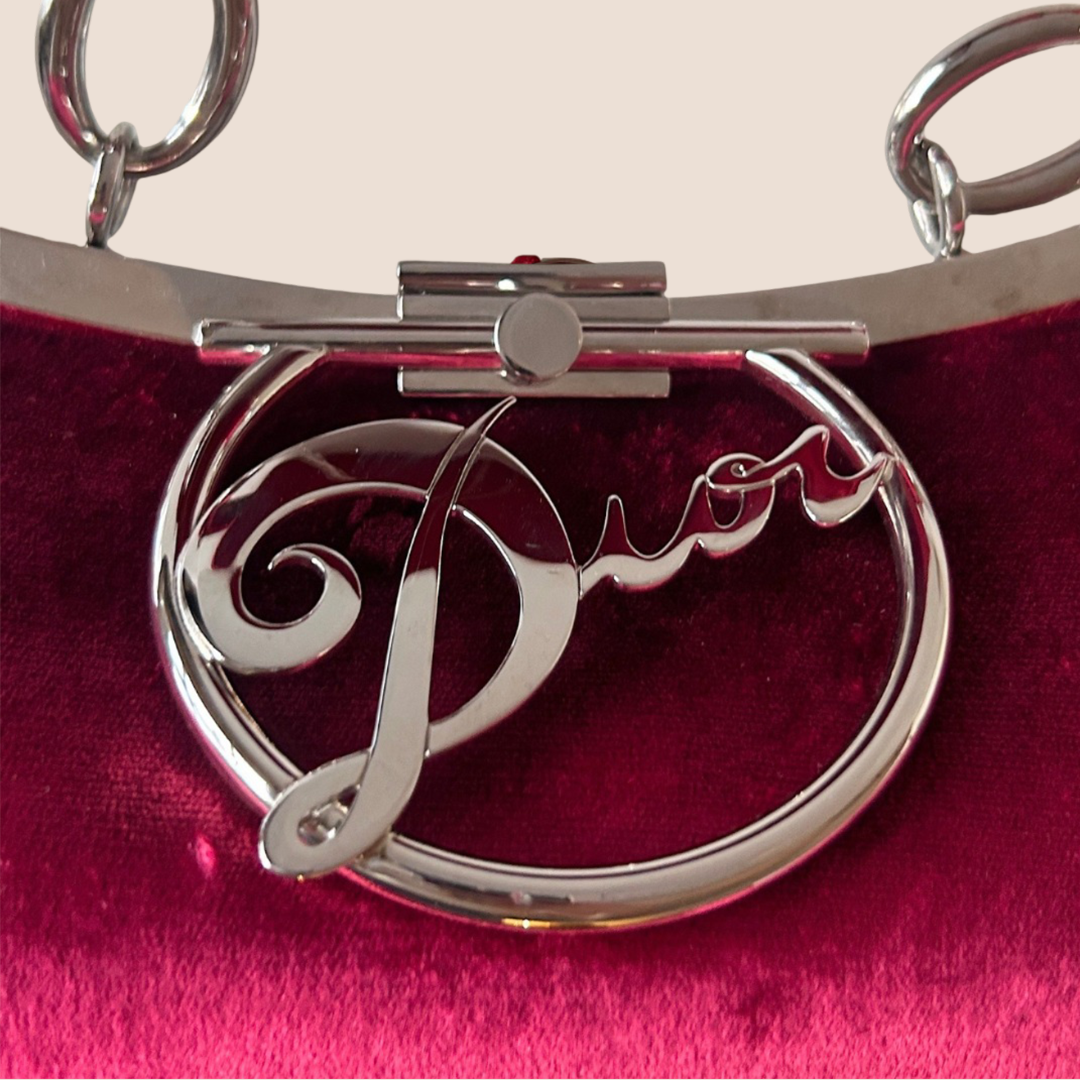 CHRISTIAN DIOR 2000 RED VELVET DIVA BAG