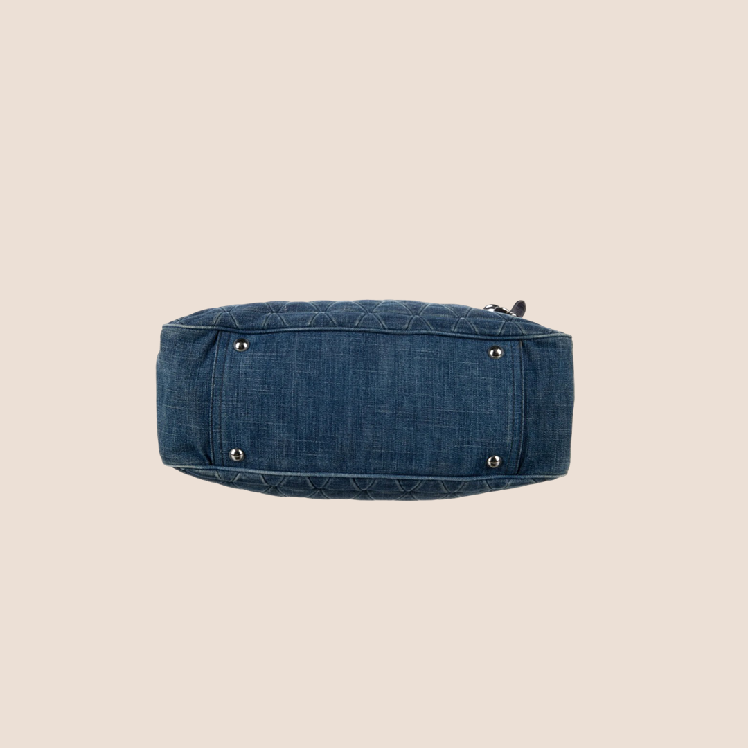 MIU MIU 2000 BLUE DENIM SHOULDER BAG
