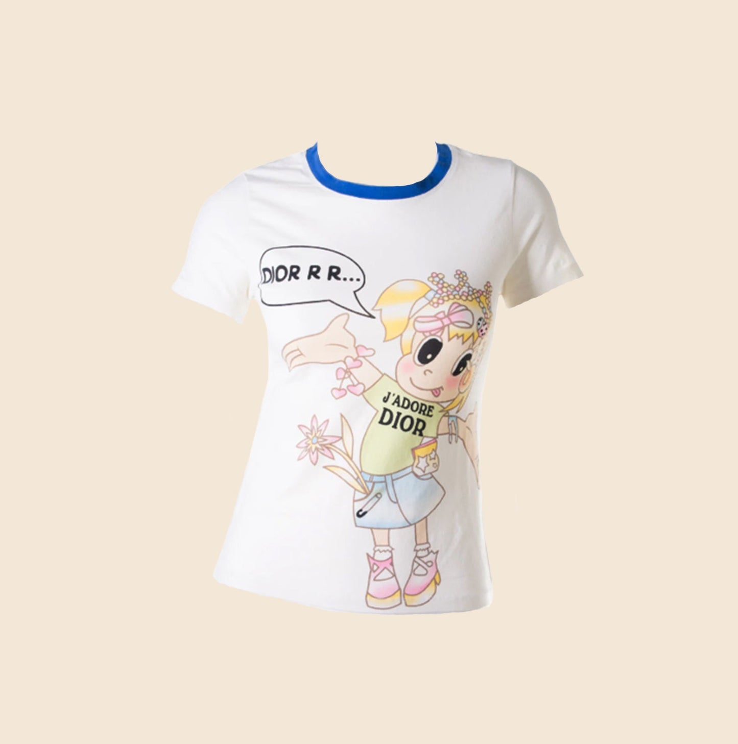 CHRISTIAN DIOR 2000s "J'ADORE DIOR" CARTOON TANK TOP