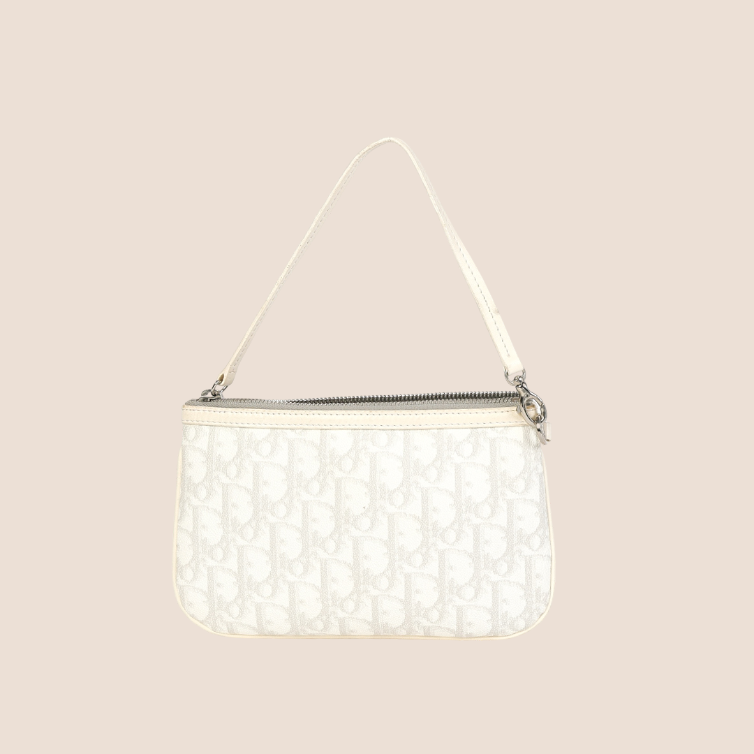 CHRISTIAN DIOR 2007 GREY & WHITE ROMANTIQUE TROTTER MINI WRISTLET