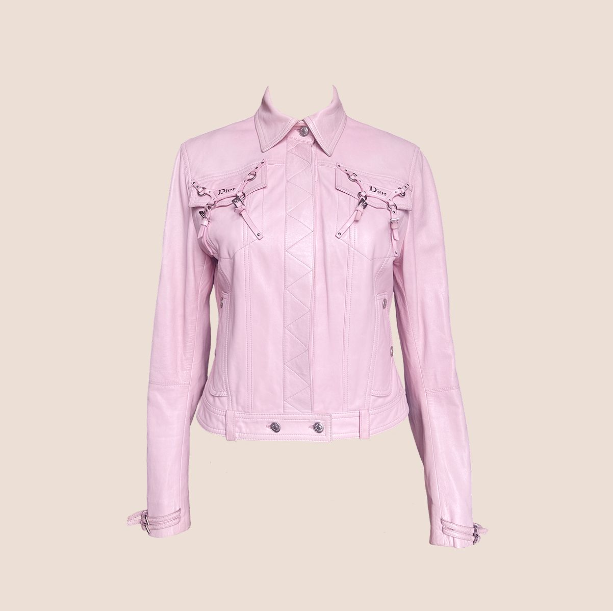 CHRISTIAN DIOR SPRING 2004 BONDAGE PINK LEATHER JACKET – RDB CHRISTIAN DIOR SPRING 2004 BONDAGE PINK LEATHER JACKET – RDB