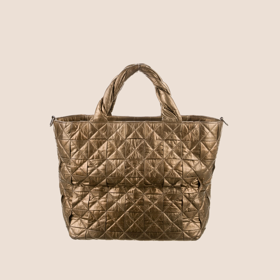 CHANEL 2009 LARGE BRONZE ORIGAMI TOTE BAG