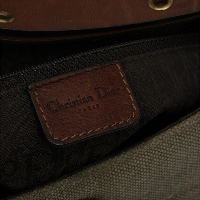CHRISTIAN DIOR 2003 KHAKI BROWN LEATHER STREET CHIC SHOULDER BAG