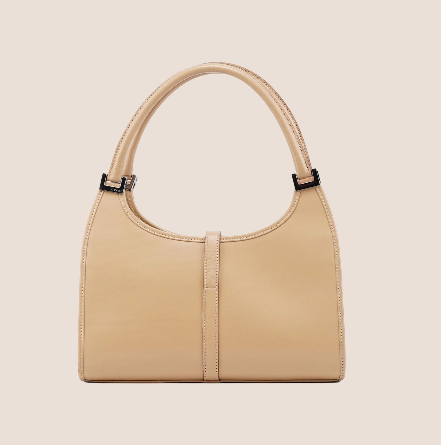 GUCCI BEIGE LEATHER JACKIE HANDBAG