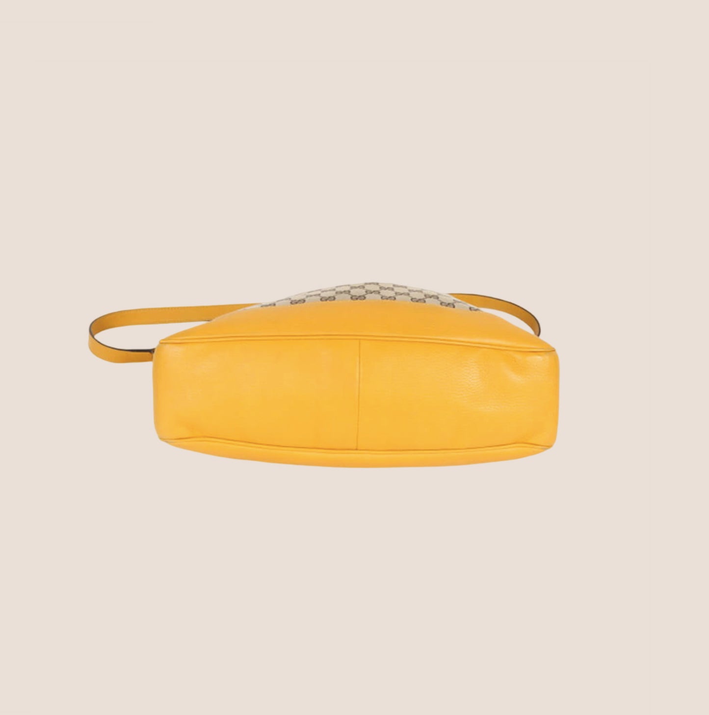 GUCCI YELLOW LEATHER GG CANVAS DIANA BAG