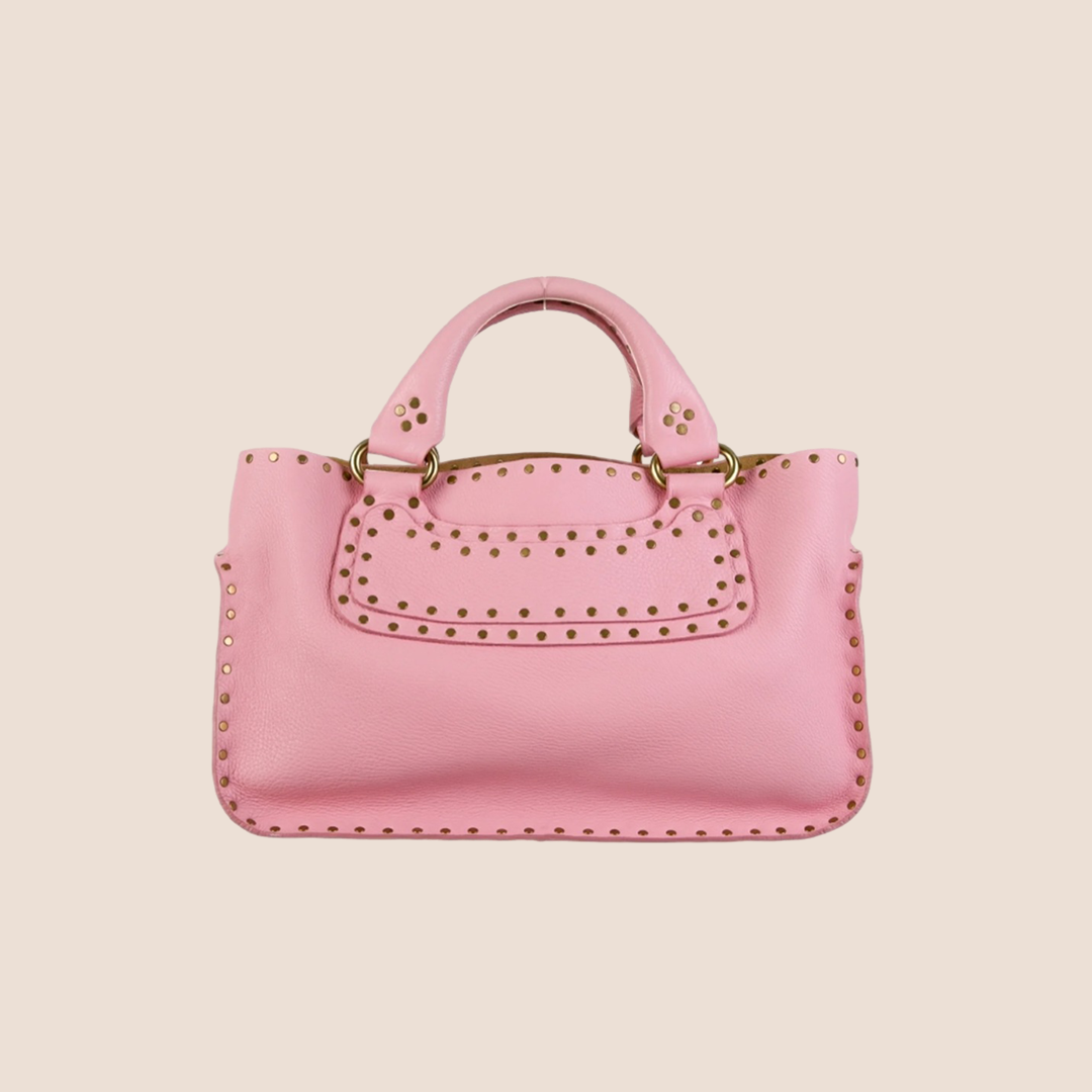 CELINE PINK LEATHER STUDDED BOOGIE BAG RDB