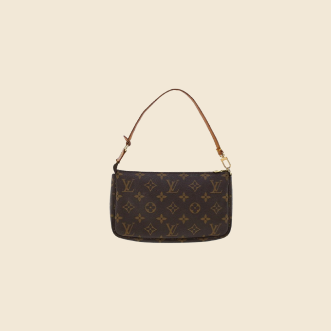 LOUIS VUITTON BROWN MONOGRAM POCHETTE ACCESSOIRES