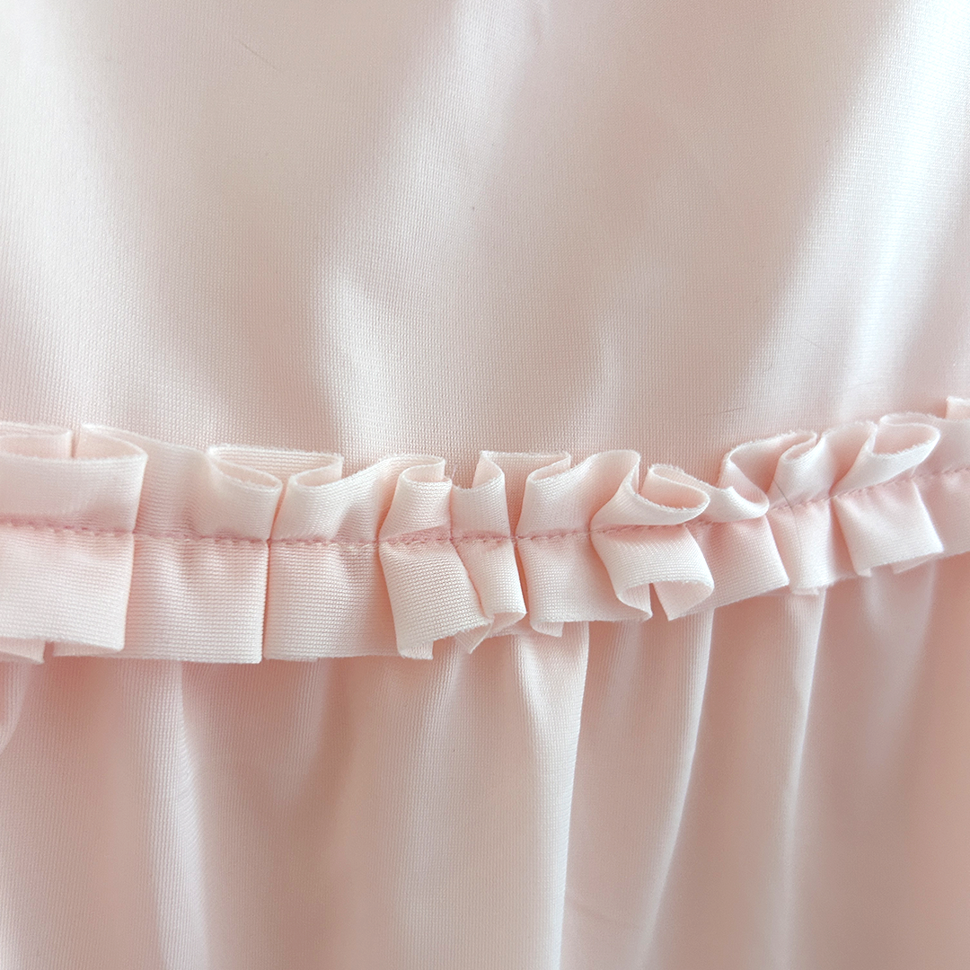 MIU MIU 2000s PETAL PINK RUFFLE HEM MIDI SKIRT