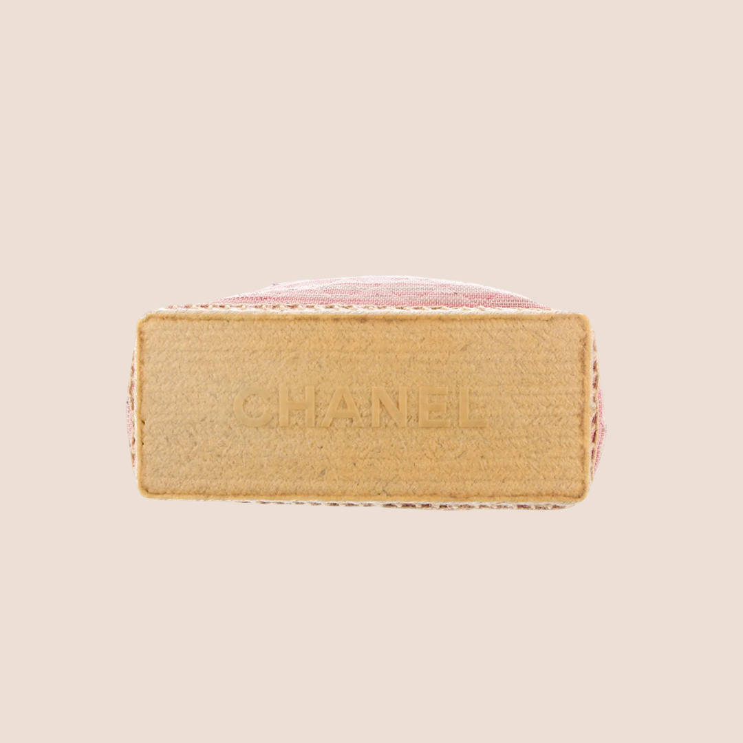 CHANEL PINK TWEED ST. TROPEZ TOTE BAG