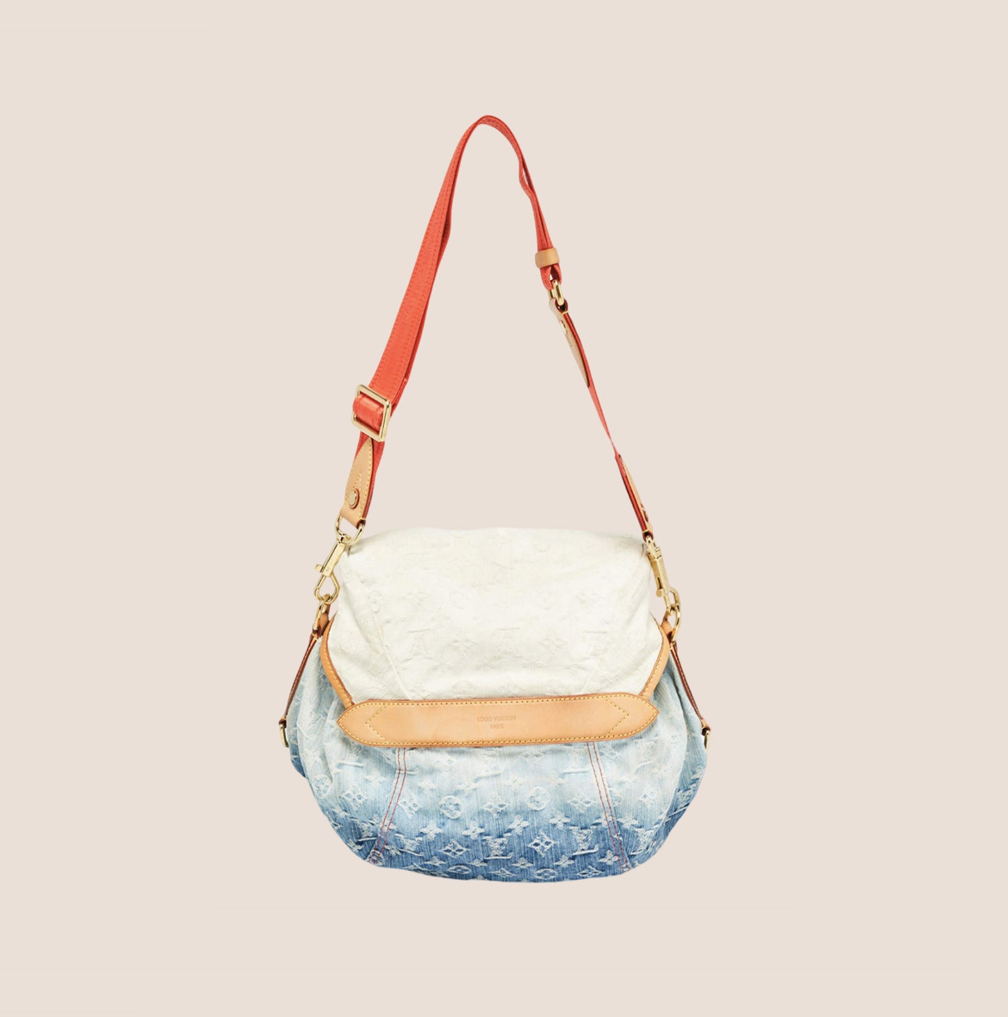 LOUIS VUITTON BLUE WASHED DENIM MONOGRAM SUNSHINE BAG