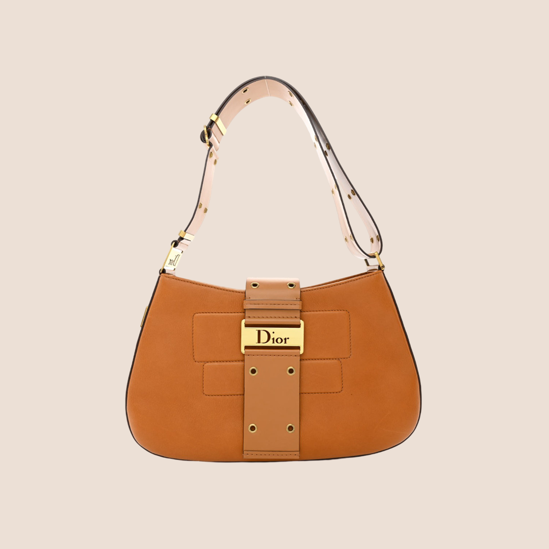 CHRISTIAN DIOR BROWN LEATHER STREET CHIC HOBO BAG – RDB
