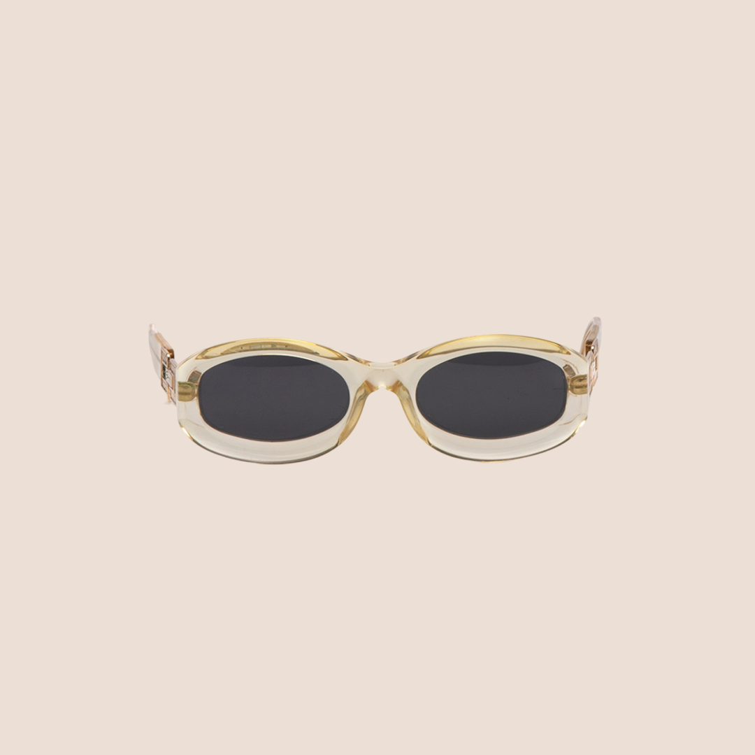 GENNY 1990s TRANSPARENT OVAL SUNGLASSES – RDB display picture 2