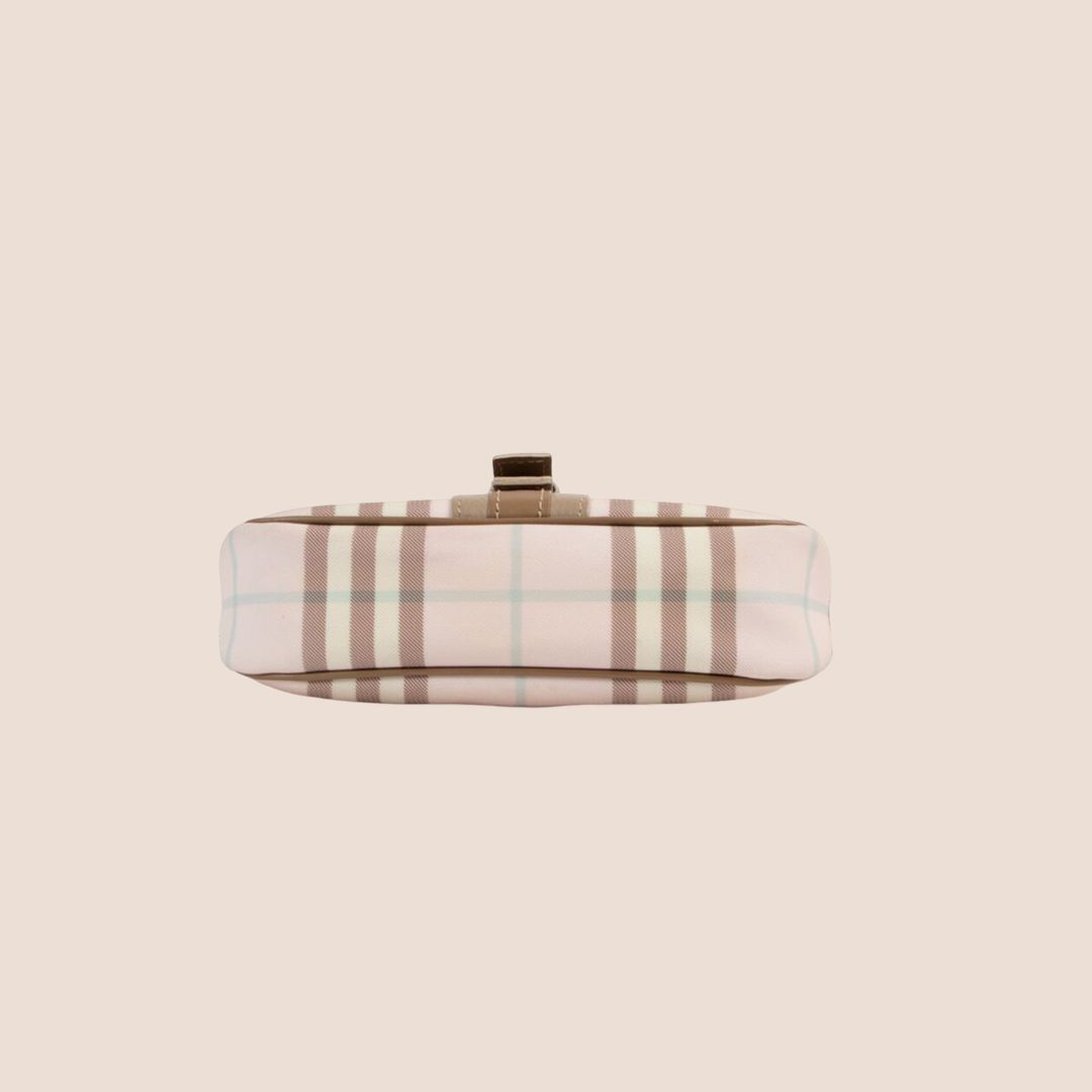 BURBERRY PALE PINK NOVA CHECK SHOULDER BAG