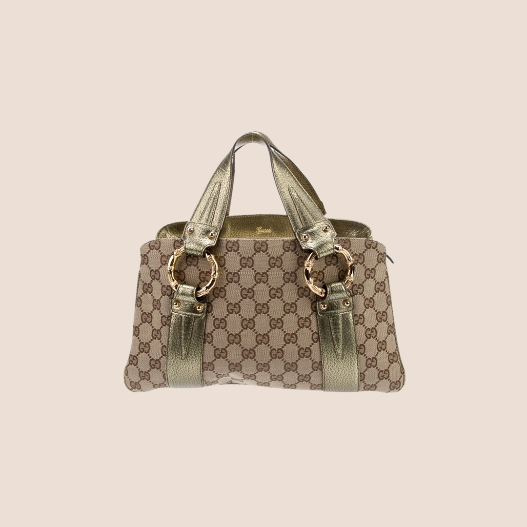 GUCCI 2004 GG CANVAS WEB BAMBOO RING HANDLE BAG – RDB GUCCI 2004 GG CANVAS WEB BAMBOO RING HANDLE BAG – RDB