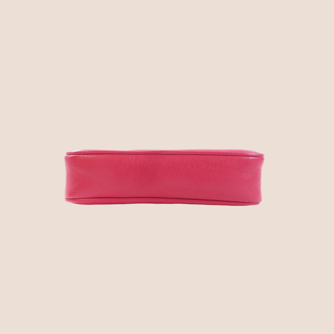 MIU MIU FUCHSIA RED MADRAS BANDOLIERA POCHETTE BAG